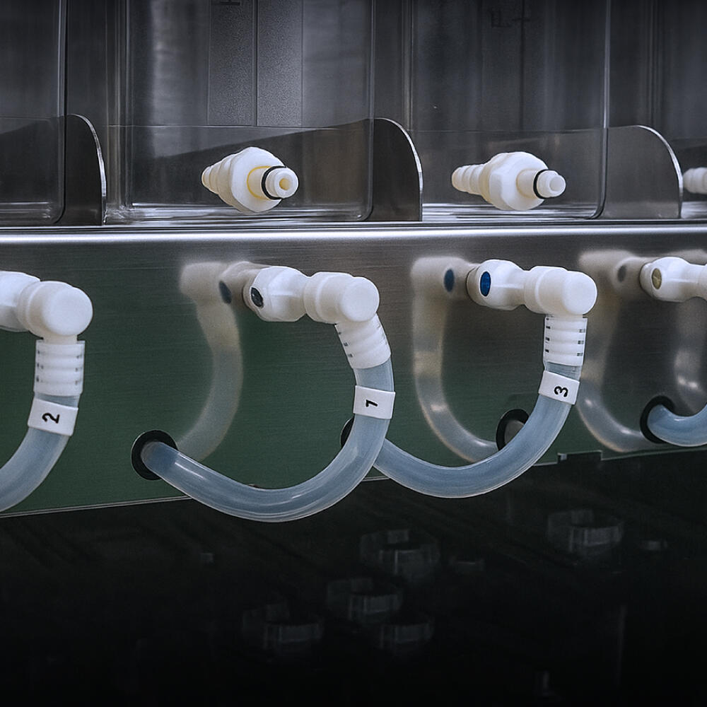 Refrigerated material area with quick-release connectors for rapid material replacement and maintaining freshness